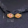 Ágata Rojo del Sur Hielo-Rojo Natural Accesorios para Pulseras Collares DIY Cuentas Espaciadoras S92 Plata Pura Chapada en Oro Cara de Anillo de Ágata Rojo Sol Dorado