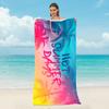 Toalha de Praia Personalizada com Bolsa de Ombro Integrada, Bolsa de Ombro Multifuncional Dobrável com Toalha Estampada