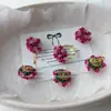 Brincos de Botão com Cluster de Hortênsias Color-blocking, Feitos à Mão com Contas e Cristais, Ear Cuff para Orelhas Não Perfuradas, Para o Dia a Dia, Trabalho, Encontros, Estilo Artístico