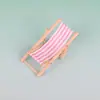 Silla de Playa Plegable en Miniatura para Ocio Modelo Juguete Accesorio de Decoración de Escena Regalo