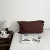 Funda de Almohada Pieza Única Estilo Ins Simple Doble Costura Todo Algodón Algodón Lavado Funda de Almohada de Algodón Puro Color Sólido 48x74cm Funda de Almohada