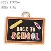 Lápis de desenho régua triângulo série de material escolar para estudantes pingente de liga colorida chaveiro DIY pingente de bolsa