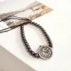 Nuevo Precio Especial Magnético de Pedrería Color Ajustable Tejido Acero de Titanio Alta Calidad Resistente al Color Pulsera de Letras con Cuentas para Mujer