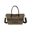 Bolsa Tote de Lona Grande Capacidade Nova Primavera Estilo Coreano Retrô Listrada Ombro Transversal Bolsa de Mão para o Dia a Dia