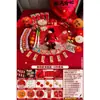 Suministros de decoración de luna llena, accesorios para fotos de cama de banquete de luna llena, set de ambiente para celebración de los 100 días del bebé, sobres rojos