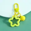 Chaveiro de Fivela de Porta Sino Estrela de Cinco Pontas Colorida com Buracos Pingente de Miçangas Perler Artesanal DIY Material de Acessório Ornato Venda por Atacado