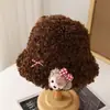 Chapéu de Pescador Feminino Outono e Inverno Novo Estilo Desenho Animado Ragdoll Moda Rosto Exposto Pequeno Chapéu de Bacia Recheado Chapéu Quente à Prova de Frio