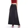 Roupas Femininas Plus Size para Meninas Gordinhas de 150kg, Saia Jeans Retro Hot Girl, Saia Evasê com Franjas Inspirada em Design Feminino com Barra Larga