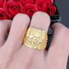 Anillo de la fortuna del grano de la Gran Muralla con flor de coche abierto de Año Nuevo con temperamento, anillo creativo chapado en oro para hombre con la fortuna del grano de la Gran Muralla