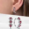 Pendientes Azules de Circonita Más Vendidos en Amazon Transfronterizos, Estilo Elegante de Socialité Europeo y Americano, Pinzas para Orejas Estilo Celebridad de Internet en Forma de Gota al por Mayor