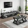 Armário de TV para sala de estar vidro temperado armário de sala de estar mesa de centro simples moderna combinação de armário de TV mesa de centro pintura a ferro