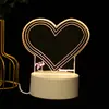 Venta al por mayor de fábrica tablero de escritura DIY de moda en internet luz nocturna luz nocturna 3D tablero de mensajes luminoso acrílico borrable