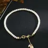 Pulsera de Aleación de Cobre Hecha a Mano con Perlas Versátil para Mujer Lujo Ligero Perla Simple Ajustable Joyería Pulsera de Perlas