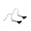 Ganchos de Orelha Jueyu em Prata S925 Incrustados com Jade Natural, Brincos Pequenos de Saia de Jade Escuro, Atacado de Fábrica e Dropshipping S2080809A