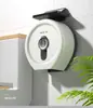 Portarrollos de Papel Higiénico con Diseño de Pergamino, Instalación sin Taladro, Adecuado para Hotel y Casa de Huéspedes, Caja de Pañuelos Grande de Pared con Ventosa