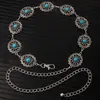 Cadena de Cintura Elegante de Metal con Girasol para Mujer de Comercio Exterior, Accesorio de Cintura Ajustable para Vestido, Cinturón de Cadena Multicapa de Gama Alta