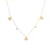 Aogu Nicho Versátil Chapado al Vacío Zirconia Incrustada Medalla de Medusa Collar de Acero Inoxidable Moda para Mujer Collar de Flores