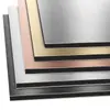 Paneles de Cristal de Carbono Metálico para Decoración de Interiores, Paneles Anticolisión, Paneles de Pared Espejo Integrado con Chapa de Fibra de Madera de Bambú para Proyectos de Hotel