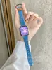 Pingente de Estrela Cintura Fina Alça de Couro Jeans Adequado para Apple 10 11 Huawei Fit4 Gt6 Pulseira Xiaomi