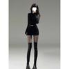 Vestido ajustado de manga larga y cadera estilo Spice Girl, vestido de primavera para mujer, elegante vestido negro de alta gama estilo diosa fan.