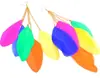 Con el cambio de joyería, joyeros europeos y americanos de comercio exterior, venta al por mayor, aretes de plumas de colores bohemios, aretes