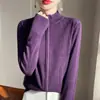 Jaqueta Suéter de Lã Tricotada com Gola Exquisita Estilo Coreano Feminina Nova Primavera Casual Versátil Slim-fit Tricô para Cabelo