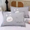 Funda de almohada de algodón puro con botones a presión, una sola pieza, adecuada para almohadas de jardín de infancia y de estudiante, 35* Algodón de gasa para niños