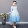 Vestido Nuevo de Princesa Elsa de Frozen de Manga Larga para Primavera y Otoño, Vestido de Elsa para Niñas, Vestido de Una Pieza de Manga Larga, Envío Directo