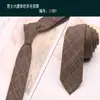 Corbata de Lana Sintética para Hombre 6CM Estrecha Estilo Retro Británico Europeo y Americano Casual Negocios Patrón Cuadros Manual