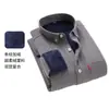 Camisa de Manga Larga para Hombre con Forro de Felpa, Camisa Rayada Cepillada Gruesa Estilo Coreano de Corte Ajustado para Hombre, Chaqueta Informal de Otoño a la Moda