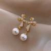 Pendientes de perla retro francesa con aguja de plata, elegantes pendientes de diseño de nicho, pendientes con sentido de moda para mujer, lote de pendientes con sentido de moda