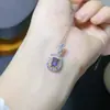 Pingente de tanzanita natural roxo coqueto corpo totalmente em rede cor fogo cintilante prata 925 seiko cravação pedra principal 4*6mm