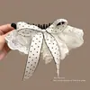 Para cabelos grossos, presilha banana, presilha garra elegante, presilha vertical, ferramenta para rabo de cavalo alto, estilo doce, presilha de cabelo grande, presilha torcida de bolinhas para mulheres