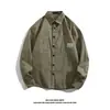 Camisa de trabajo de algodón de manga larga para hombre, camisa de estilo japonés, informal, holgada, para primavera y otoño, nueva