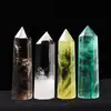 Cristal Natural Pedra Bruta Pilar Pontiagudo Pilar de Cristal Semi-precioso Cristal Branco Citrino Prisma Hexagonal Ornamento de Mesa Atacado