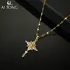Aitong Joias Estilo Punk Floco de Neve Estrela de Quatro Pontas Colar Cruz Colar Cool Colar de Nicho Estiloso Retrô