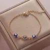 Retención de Color Galvanizado Ojo de Diablo Trébol de Cuatro Hojas Ojo de Diamante Pulsera Moda Femenina Simple Comercio Electrónico Transfronterizo Joyería Comercio Exterior