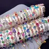 Pulseira Luxuosa de Cristal Estilo Vintage com Pedras Coloridas e Zircônias Deslumbrantes, Cheia de Diamantes Cintilantes, Joia da Moda