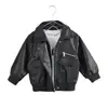 Chaqueta de cuero para niño, abrigo de cuero a prueba de viento, ropa nueva para niños 2026, tops elegantes de primavera y otoño para niños, ropa de otoño para niños