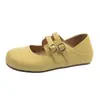 Sapatos Mary Jane de Fivela Dupla Estilo Francês para Mulheres, Novo Modelo 2026, Sapatos Rasos Macios de Couro Pequeno Versátil, Dupla Utilização, Retro