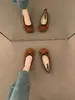 Zapatos Planos de Boca Baja para Ropa Exterior de Mujer 2024 Nuevo Estilo Coreano Versátiles Casuales sin Cordones Ropa de Trabajo Zapatos Planos de Noche