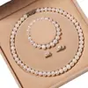 Collar de Perlas de Agua Dulce Naturales de Zhuji para Mujer Conjunto de Perlas Auténticas Cadena para Clavícula Regalo para Mamá Día de la Madre Venta al por Mayor