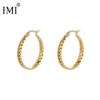 Brinco de argola dourado grande IMI transfronteiriço para orelha, moda europeia e americana, brinco exagerado de personalidade em aço titânio feminino, brincos YE129
