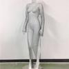 Saia de Rede Europeia e Americana Transparente Sexy com Brilhos de Strass para Boate Vestido Longo de Rede com Strass