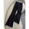 Jeans Acampanados Azules Nostálgicos con Dobladillo Deshilachado para Mujer 2026 Primavera/Otoño Tendencia Versátil Nuevos de Tiro Alto Adelgazantes Elásticos Acampanados