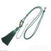 Collar de Borla de Cuerda Redonda Pequeña Cuerda para Sachet de Mujer Cuerda para Colgante de Esmeralda y Oro Cuerda de Colgante de Borla de Cristal