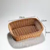 Cesta pequeña de fruta estilo mimbre, cesta de almacenamiento tejida, cesta de aperitivos para restaurante, cesta para papas fritas, cesta de almacenamiento de escritorio, venta al por mayor