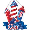 Novo Dia da Independência Americana pendente decoração placa da porta decoração amor bandeira de madeira pendurado decoração cena layout