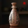 Garrafa de Vinho de Cerâmica Garrafa Vazia Recipiente para Bebida Uma Catty Jarra de Vinho de Cerâmica de Barro Antiga Jarra de Vinho Selada Doméstica Jarra de Vinho de Adega Garrafa de Vinho