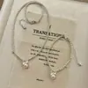 Conjunto de Colar e Pulseira de Pérolas com Laço de Alta Qualidade Prata Esterlina 925 Laço Pingente de Zircônia Pérola Em Estoque Atacado